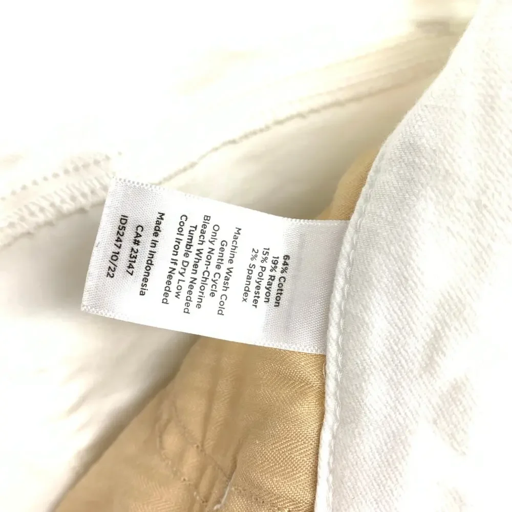 Talbots Jegging Crop Jans Womens Size 4 White Stretch Tapered Leg